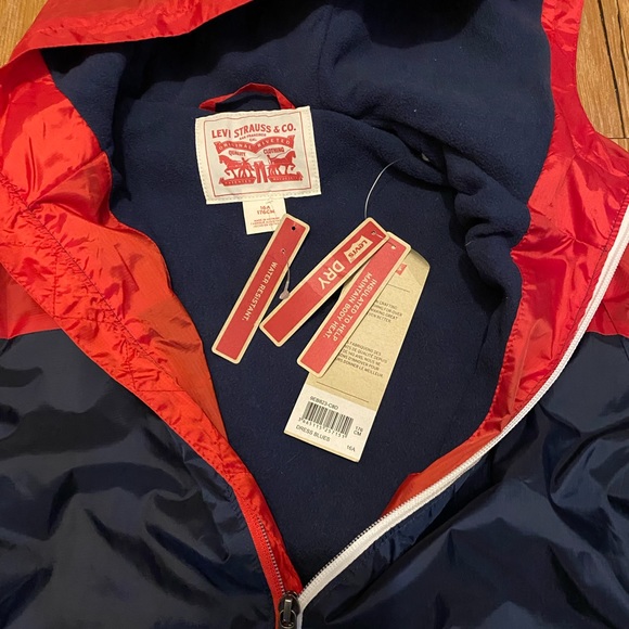 LEVI STRAUSS & CO Hooded Jacket Red/Navy Blue Size L Boys - Picture 4 of 5